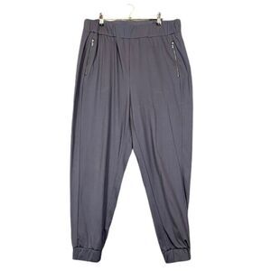 Bagatelle Collection Satin Jogger Navy Blue Zipper Pockets Stretch Size Medium